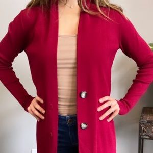 RW&CO Camber and Grace Long Red Cardigan